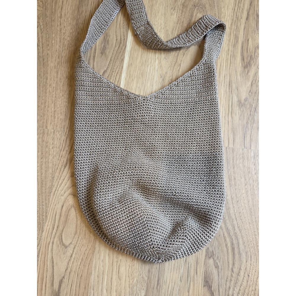 The Sak Handmade Crochet 120 Hobo Bag Tan Slouchy Boho Casual Everyday Magnetic